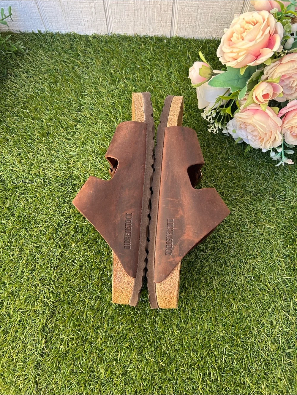 BIRKENSTOCK Arizona habana oiled leather 38 US 7-7.5 brown gently used/ unisex